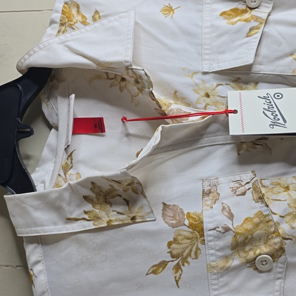 Women's Floral Long Sleeve Uility Midi Shirt Dress Woolrich x Target XL - Picture 9 of 15
